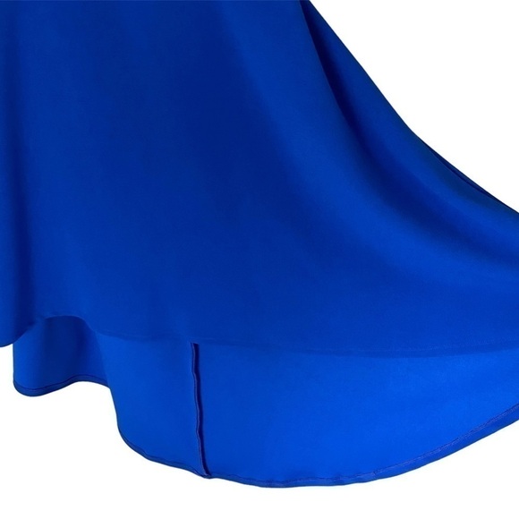 B DARLIN Dress V Neck High Low Lace Cutout Back Royal Blue Junior Size 15/16 - Picture 9 of 14